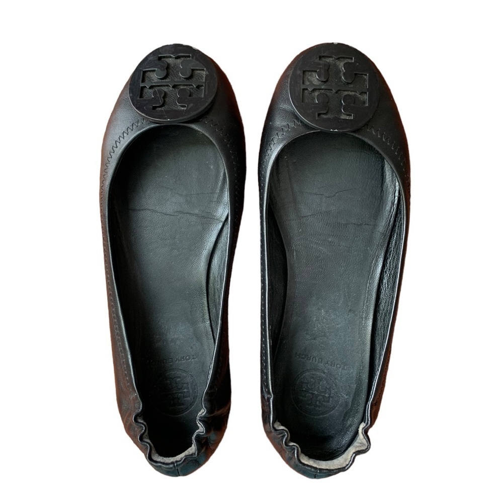 Tory Burch Black Minnie Travel Ballet Flat shoes Size 5.5